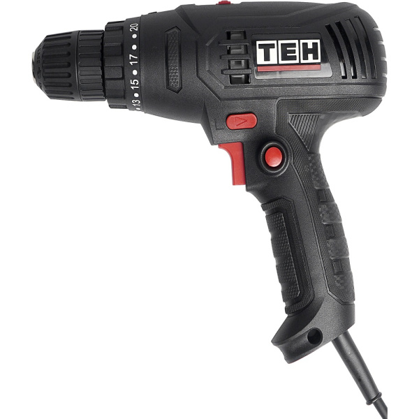 Сетевой двухскорострой шуруповерт TEH TD1003S Двухскоростной шуруповерт, мощность 300 Ватт. Самозажимной в Казани