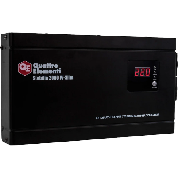 Стабилизатор напряжения Quattro Elementi Stabilia 2000W-Slim (2000 BA, 140-270 B, 4.1кг) настенный  772-586 в Екатеринбурге