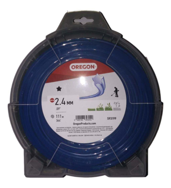 Леска триммерная "Oregon" Blue STAR 2.4MM X 111M Звезда  593199 в Екатеринбурге